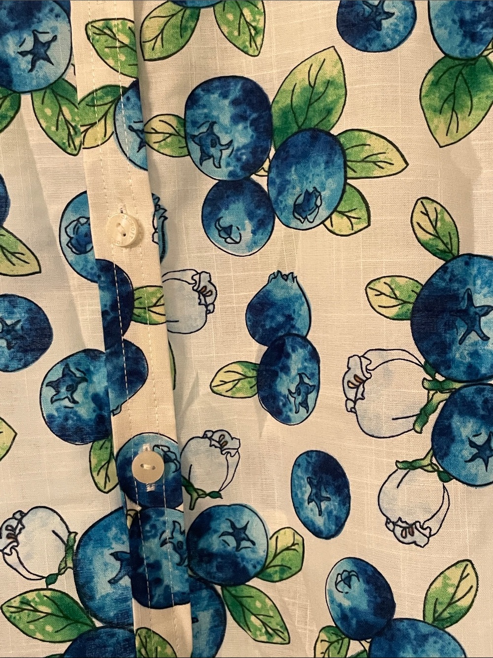 Foxcroft No-Iron Hampton Blue Berry-Print Blouse - Medium - Picture 5 of 7